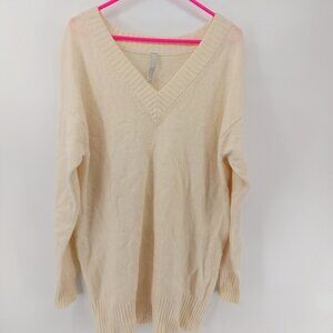 Athleta Wool Cashmere V Neck Long Oversized Sweater Size Medium